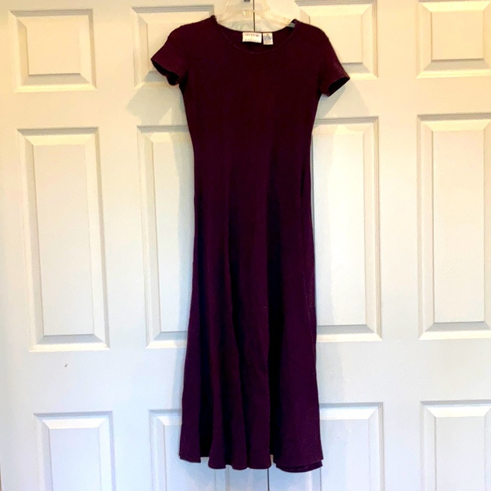 Vintage 90s basic stretch purple dress size XS